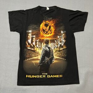 2012 The Hunger Games T-Shirt Mens S Black Graphic Print Short Sleeve Pullover